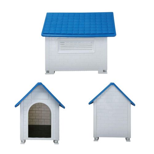  Accuyc Pet Waterproof Plastic Dog Kennel Indoor Outdoor Winter House, Portable and Great for Transportation and Short Outings (White)
