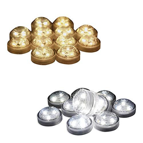  AceList Set of 40 Submersible Waterproof Underwater Tea Light Sub Lights Battery Operated LED Tea Light Thanksgiving Halloween Wedding Decoration Party Electric Flameless Candle