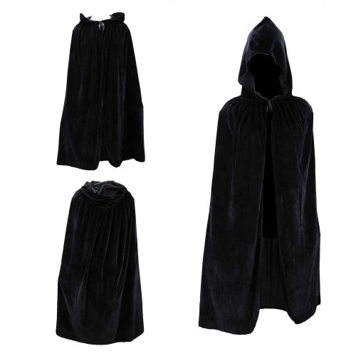  Acecharming Kid Hooded Cape,Medieval Cloak with Hood for Devil Witch Wizard Magician