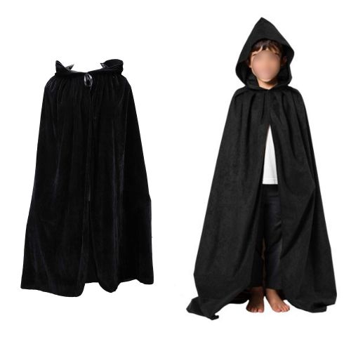  Acecharming Kid Hooded Cape,Medieval Cloak with Hood for Devil Witch Wizard Magician