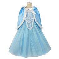 Acecharming Princess Girls Costume Cosplay Fancy Party Girls Wedding Dress with Fur Trim Cape