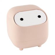 Desktop Trash Can, Acecharming Ninja Mini Table Trash Can , Portable Pressing Type Small Plastic Wastebasket with Lid Bin for Home Office (Pink)