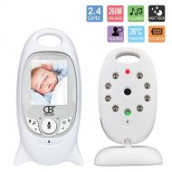 Acecharming Wireless Video Baby Monitor with Camera, 2.0 inch LCD Screen Nanny Security Camera Monitor with Night Vision, Two Way Talk,Temperature Monitoring, High Capacity Battery