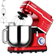 Acekool Stand Mixer, 7.5QT 660W Electric Dough Mixer, Kitchen 10-Speed Tilt-Head Food Mixer for Baking&Cake, with Stainless Steel Bowl, Whisk, Dough Hook, Beater, Splash Guard(RED) MC1