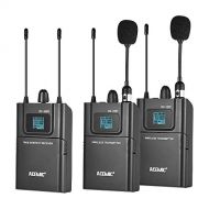 Acemic ACEMIC DV200 Dual Channel UHF Wireless Microphone System with 2 Transmitter & 1 Receiver for Canon Nikon DSLR Camera Camcorder Interview Sound Recording