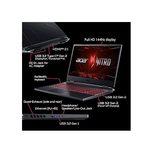 에이서 Acer Nitro 5 AN515-58-57Y8 Gaming Laptop | Intel Core i5-12500H | NVIDIA GeForce RTX 3050 Ti Laptop GPU | 15.6