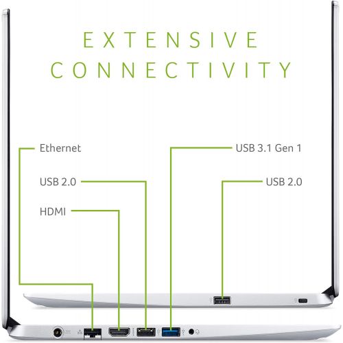 에이서 Acer Aspire 5 Slim Laptop, 15.6 inches Full HD IPS Display, AMD Ryzen 3 3200U, Vega 3 Graphics, 4GB DDR4, 128GB SSD, Backlit Keyboard, Windows 10 in S Mode, A515 43 R19L, Silver