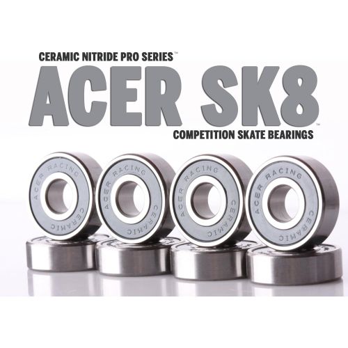 에이서 ACER Racing 608 Ceramic Skate Bearings 8 Piece 8x22x7mm Si3N4