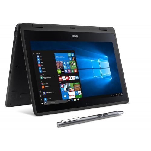 에이서 Acer SP111-31N-C4UG Spin 1, 11.6 Full HD Touch, 2 in 1 Laptop, Celeron N3350, 4GB DDR3L, 32GB Storage, Office 365, Stylus, Obsidian Black