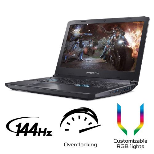 에이서 Acer Predator Helios 500 PH517-51-72NU Gaming Laptop, Intel Core i7-8750H, GeForce GTX 1070 Overclockable Graphics, 17.3 Full HD 144Hz G-Sync Display, 16GB DDR4, 256GB PCIe NVMe SS