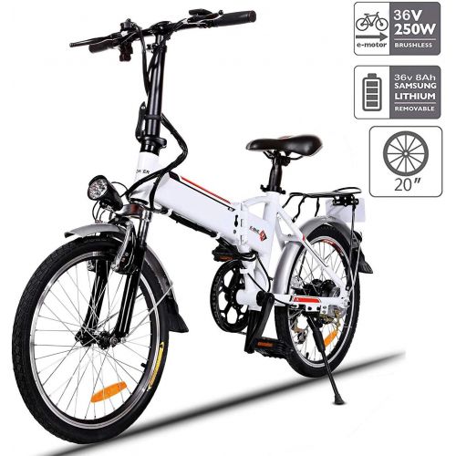  Aceshin 20 Folding Electric Bike 7 Speed E-Bike, 36V Lithium Battery 250W Motor Electric Bicycle for Adults