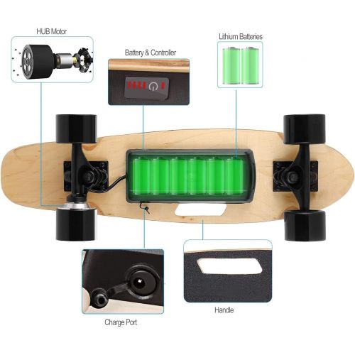  Aceshin Electric Skateboard with Wireless Handheld Remote Control Portable Maple Skateboard Cruiser