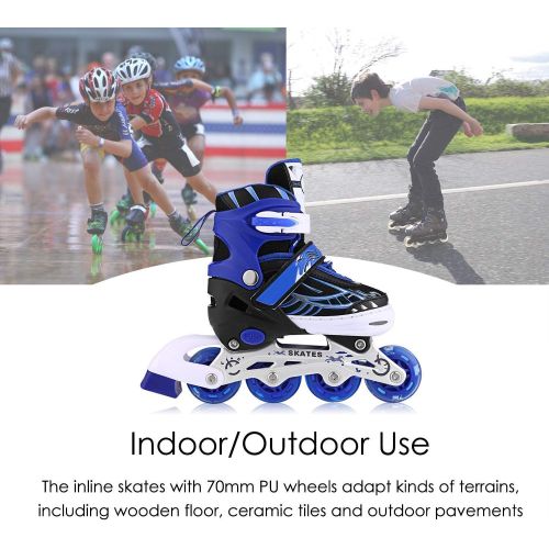  Aceshin Inline Skates for Girls Boys Kids - Adjustable Roller Skates with Light Up Wheels for Indoor Outdoor Blades Roller Skates for Children, Teens and Beginners