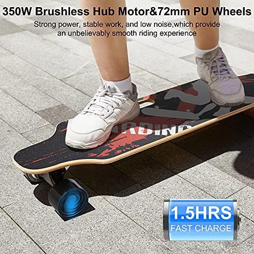  Aceshin 35.4 350W Electric Skateboard 8 Layers Maple Motorized Longboard Skateboard 12MPH Top Speed with Wireless Remote Control Best Gift for Adult Teens