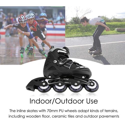  Aceshin Inline Skates for Boys and Girls - Roller Skates with Full Light up Wheels, Beginner Adjustable Illuminating Rollerblades for Kids and Adults