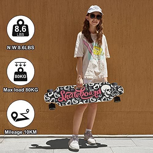  Aceshin 35.4 350W Electric Skateboard 8 Layers Maple Motorized Longboard Skateboard 12MPH Top Speed with Wireless Remote Control Best Gift for Adult Teens