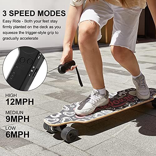  Aceshin 35.4 350W Electric Skateboard 8 Layers Maple Motorized Longboard Skateboard 12MPH Top Speed with Wireless Remote Control Best Gift for Adult Teens