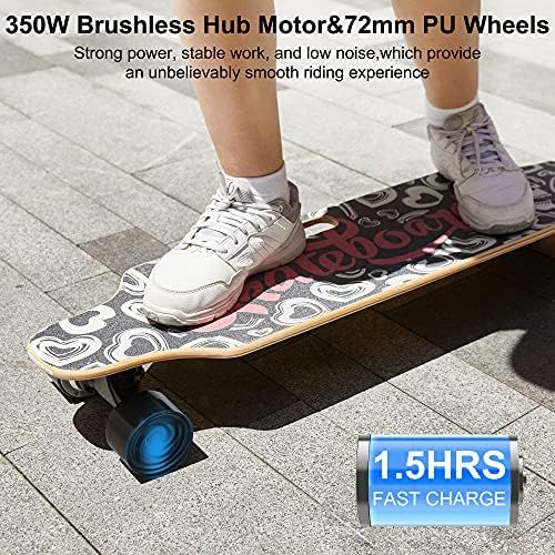  Aceshin 35.4 350W Electric Skateboard 8 Layers Maple Motorized Longboard Skateboard 12MPH Top Speed with Wireless Remote Control Best Gift for Adult Teens