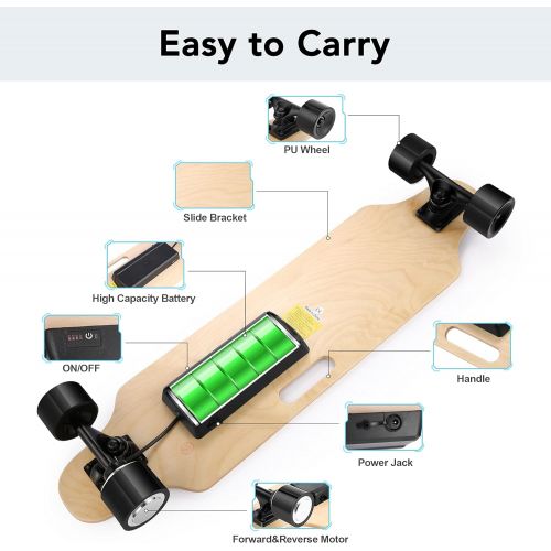  Aceshin Electric Skateboard Electric Longboard with Remote 8 Layers Maple E-Skateboard for Adult Cruiser Max 20 KM/H