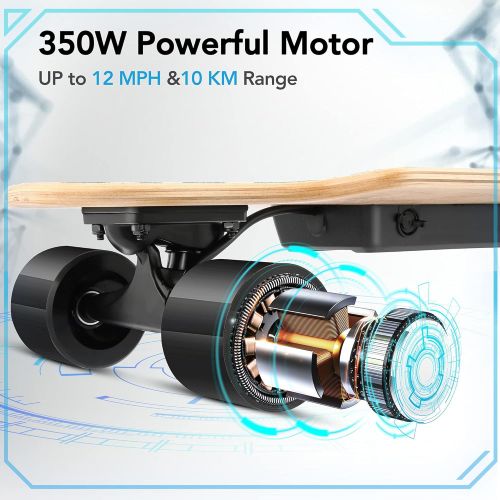  Aceshin Electric Skateboard Electric Longboard with Remote 8 Layers Maple E-Skateboard for Adult Cruiser Max 20 KM/H