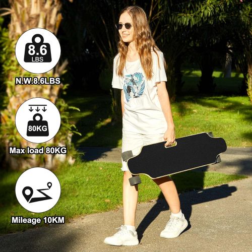 [아마존베스트]Aceshin Electric Skateboard Longboard with Wireless Handheld Remote Control 350W Single-Motor Power 8 Layers Maple Longboard Skateboard Cruiser for Teens Adults