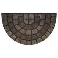 Achim Home Furnishings RRM1830GS6 Grey Stone Slice Raised Rubber Door Mat, 18 by 30, Black