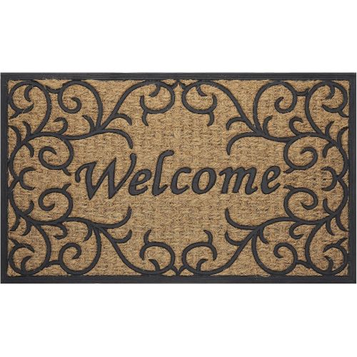  Achim Home Furnishings COM1830VN6 Vines Coco Door Mat, 18 by 30