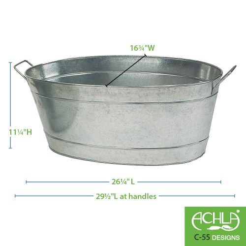  Achla Designs C-55 Large Galvanized Steel Metal Oval tub