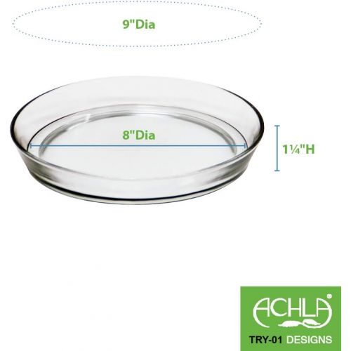  [아마존베스트]Achla Designs 8 3/4-in Glass Plate, Plant Tray Terrarium Saucer