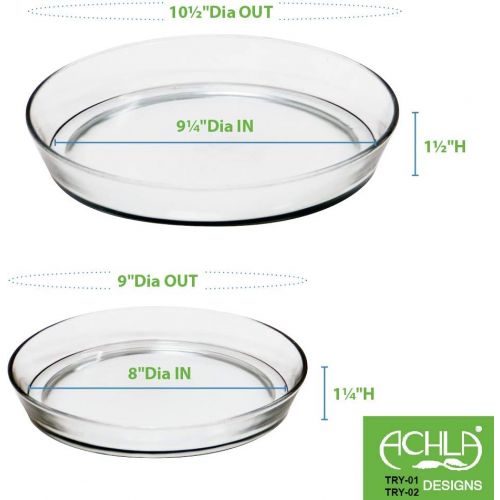  [아마존베스트]Achla Designs 8 3/4-in Glass Plate, Plant Tray Terrarium Saucer