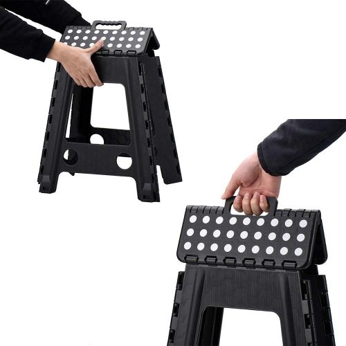  [아마존 핫딜]  [아마존핫딜]Acko Black 18 Inches Non Slip Folding Step Stool for Kids and Adults with Handle