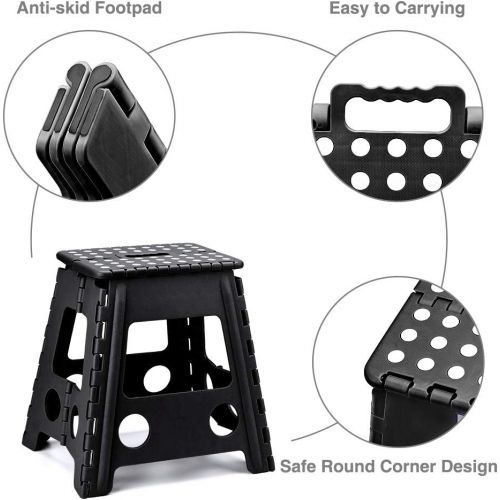  [아마존핫딜][아마존 핫딜] Acko 16 Inches Super Strong Folding Step Stool for Adults, Kitchen Stepping Stools, Garden Step Stool Black