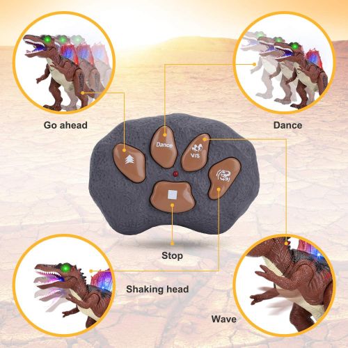  [아마존베스트]Acksonse Dinosaur Toys for Kids 3-5, Remote Control Dinosaur Spinosaurus Electronic Pets with LED Light Up Walking & Roaring Realistic Simulation Sounds for 3 4 5 6 7 Year Old Boys