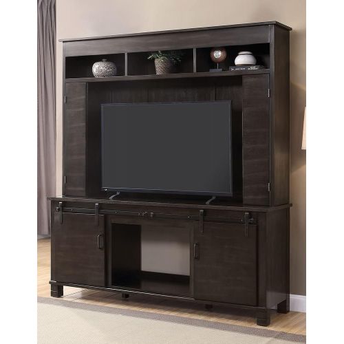  Apison 3-Pc Espresso Wood Entertainment Center with Fireplace by Acme