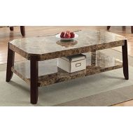 Acme Furniture 82125 Dacia Coffee Table, Faux Marble & Brown