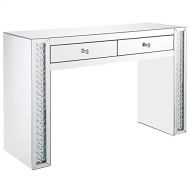 Acme Furniture ACME Furniture Nysa Vanity Desk, Mirrored and Faux Crystals