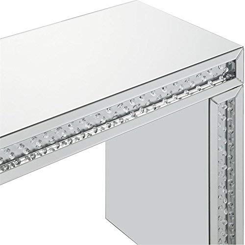  Acme Furniture ACME Furniture Nysa Vanity Desk, Mirrored/Faux Crystals