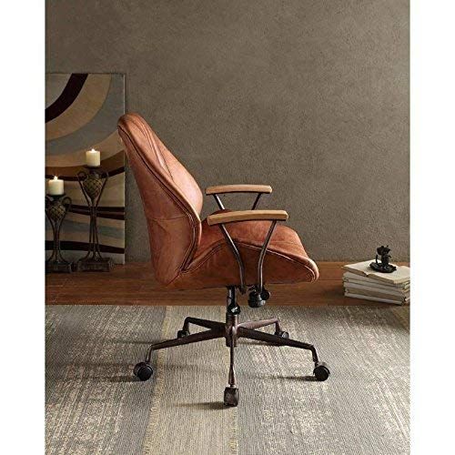  Acme Furniture Acme Hamilton Top Grain Leather Office Chair, Cocoa Leather