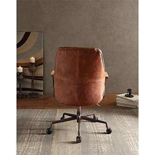  Acme Furniture Acme Hamilton Top Grain Leather Office Chair, Cocoa Leather