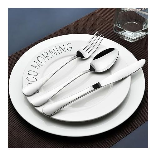  Silverware Set for 8, 40 Piece Heavy Duty Stainless Steel Flatware Utensils Cutlery Set Including Steak Knife Fork and Spoon, Dishwasher Safe, Gift Package for Wedding Housewarming