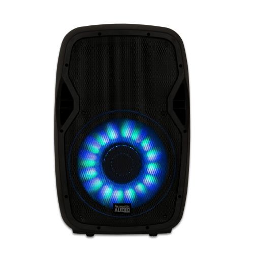  Acoustic Audio by Goldwood Acoustic Audio AA15LBS Powered 2000W 15 Bluetooth Flashing LED Speakers with Mics and Stands