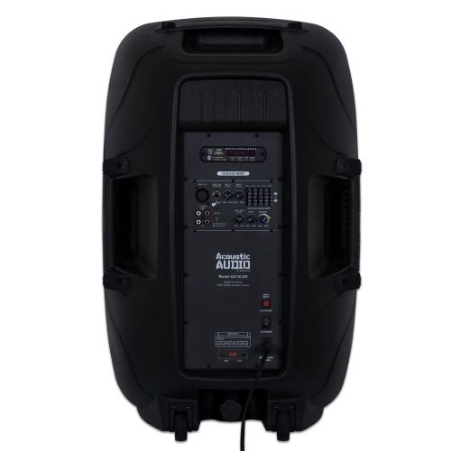  Acoustic Audio by Goldwood Acoustic Audio AA15LBS Powered 2000W 15 Bluetooth Flashing LED Speakers with Mics and Stands