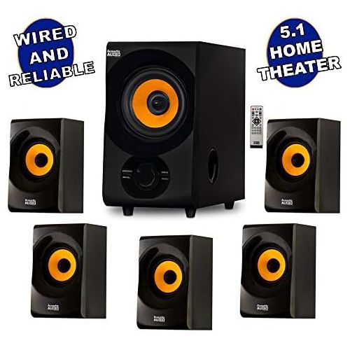  [아마존베스트]Acoustic Audio by Goldwood Acoustic Audio AA5170 Home Theater 5.1 Bluetooth Speaker System 700W with Powered Sub