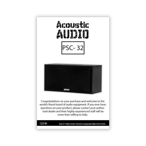  Acoustic Audio by Goldwood Acoustic Audio PSC-32 Center Channel Speaker 125 Watt 2-Way Home Theater Audio