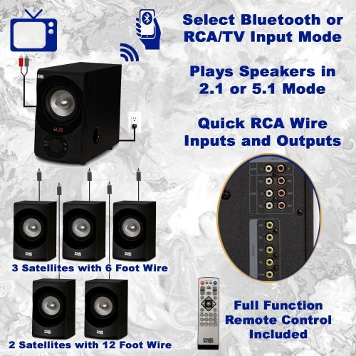  [아마존베스트]Acoustic Audio by Goldwood Acoustic Audio AA5171 5.1 Surround Sound Bluetooth Home Entertainment System