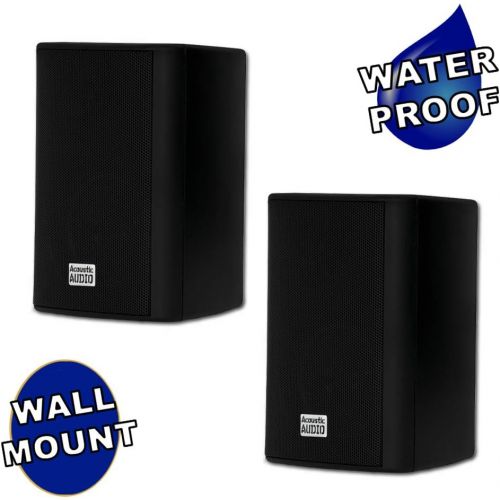  [아마존베스트]Acoustic Audio by Goldwood AA351B 2 Way High Performance Indoor Outdoor 500W Speakers with Powerful Bass (1 Pair, Black)