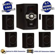 Acoustic Audio by Goldwood Acoustic Audio AA5240 Home Theater 5.1 Bluetooth Speaker System with Optical Input and 2 Extension Cables