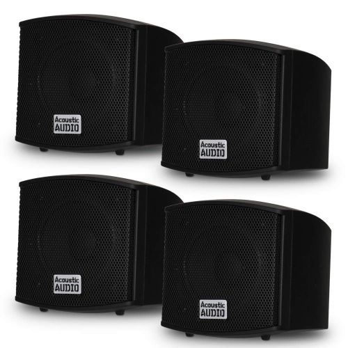  Acoustic Audio by Goldwood Acoustic Audio AA321B Mountable Indoor Speakers 800 Watts Black 2 Pair Pack AA321B-2Pr