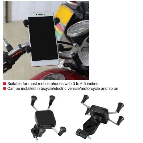  Acouto Motorcycle Phone Holder Adjustable Mobile Phone Holder Navigation Bracket Compatible with 3~6.5in Mobile Phone