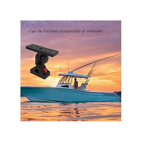  Acouto Fish Finder Mounting Base 360 Degree Rotating Removable Marine Boat Fish Finder Electronics Mount Black